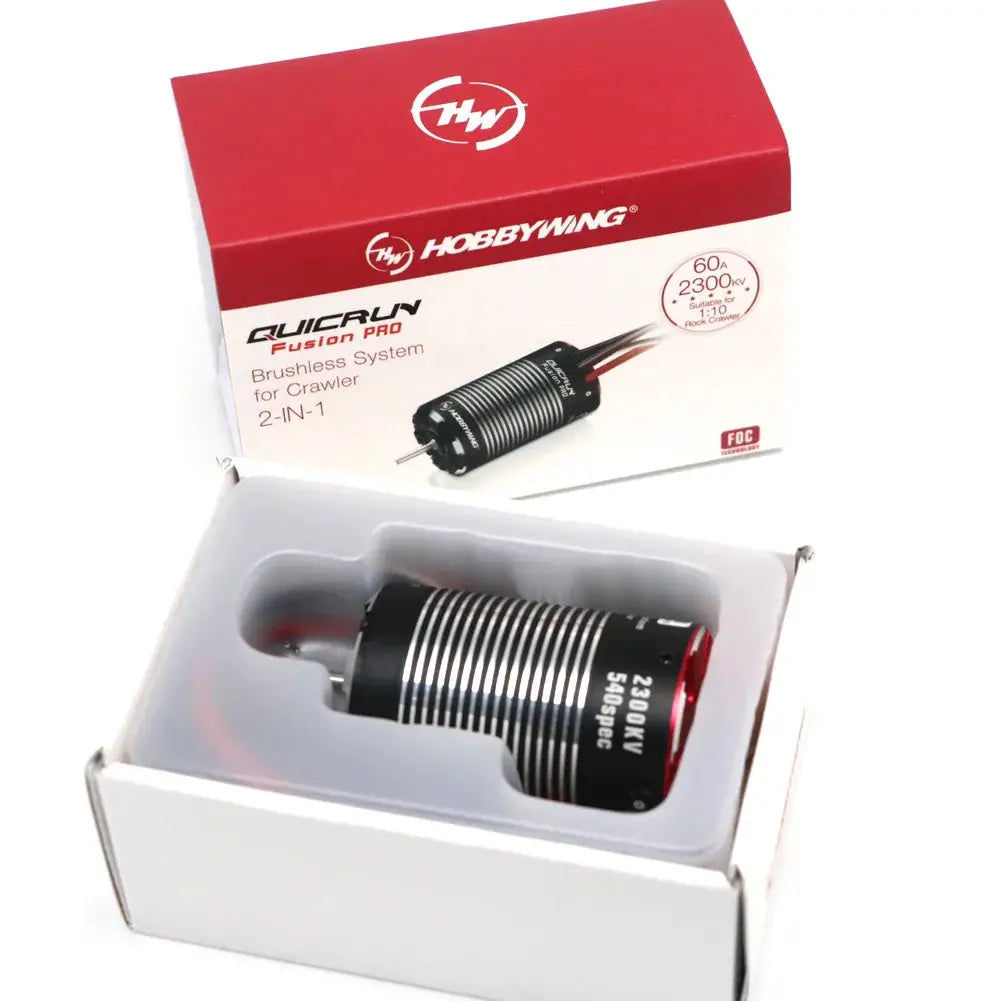 HobbyWing QuicRun Fusion Pro 540 2300KV Brushless Sensory Motor Built In 60A ESC 2 in 1 for RC 1/10 Climbing Car by InterCyprus Trading Ltd