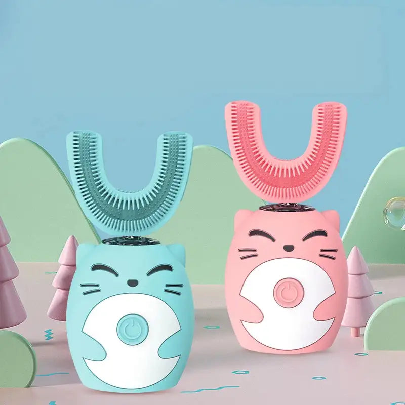 Kids Sonic U Shaped 360 Ultrasonic Toothbrush Waterproof