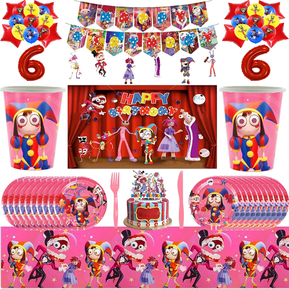 Amazing Digital Circus Party Tableware &amp; Decorations