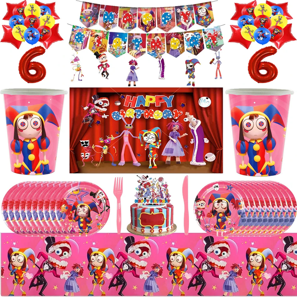 Amazing Digital Circus Party Tableware &amp; Decorations