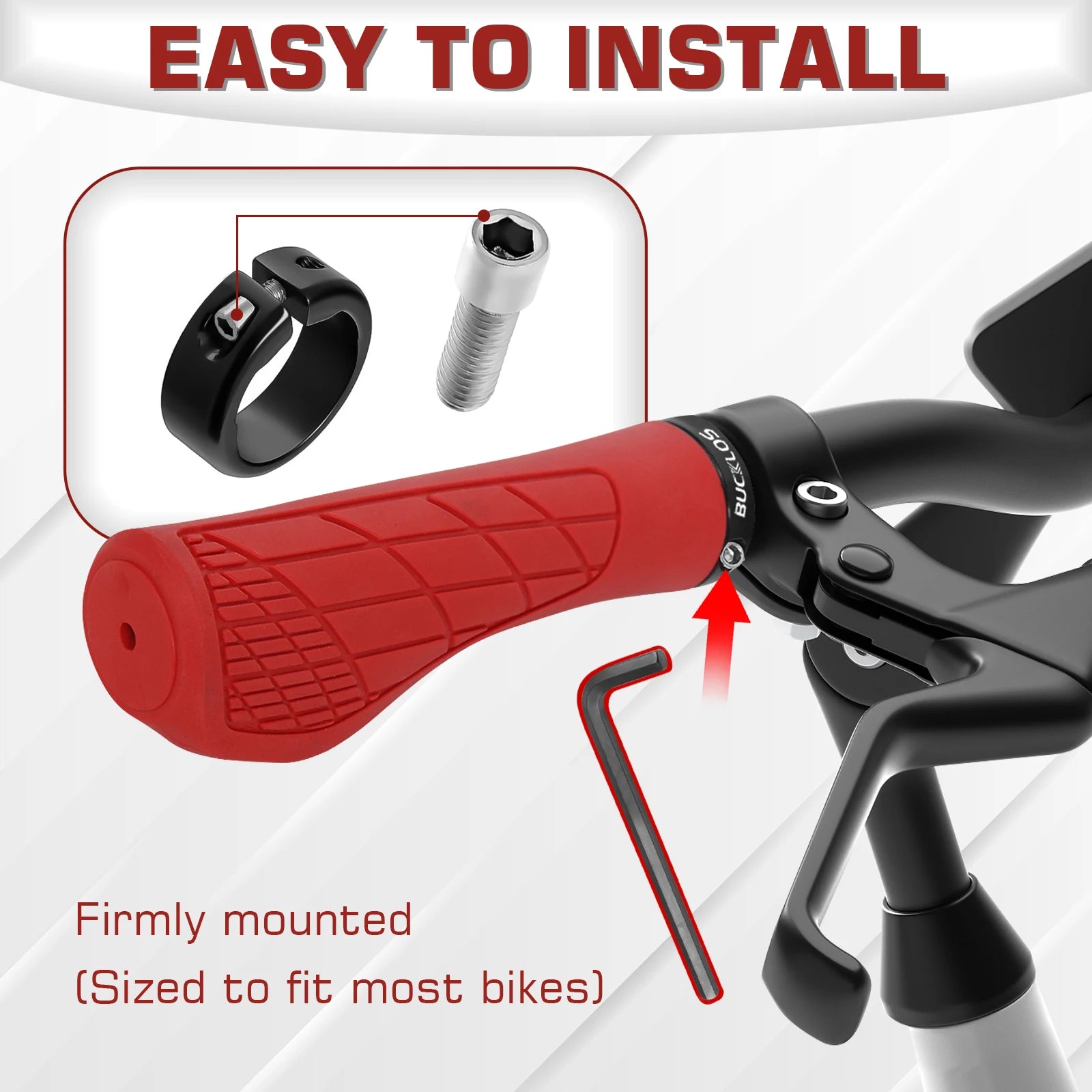 BUCKLOS Lockable Shock-Absorbing Bicycle Handlebar Grips