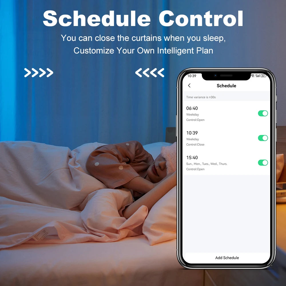 Manhot Tuya Smart Zigbee/WiFi Electric Shutter Curtain Motor with Voice Control