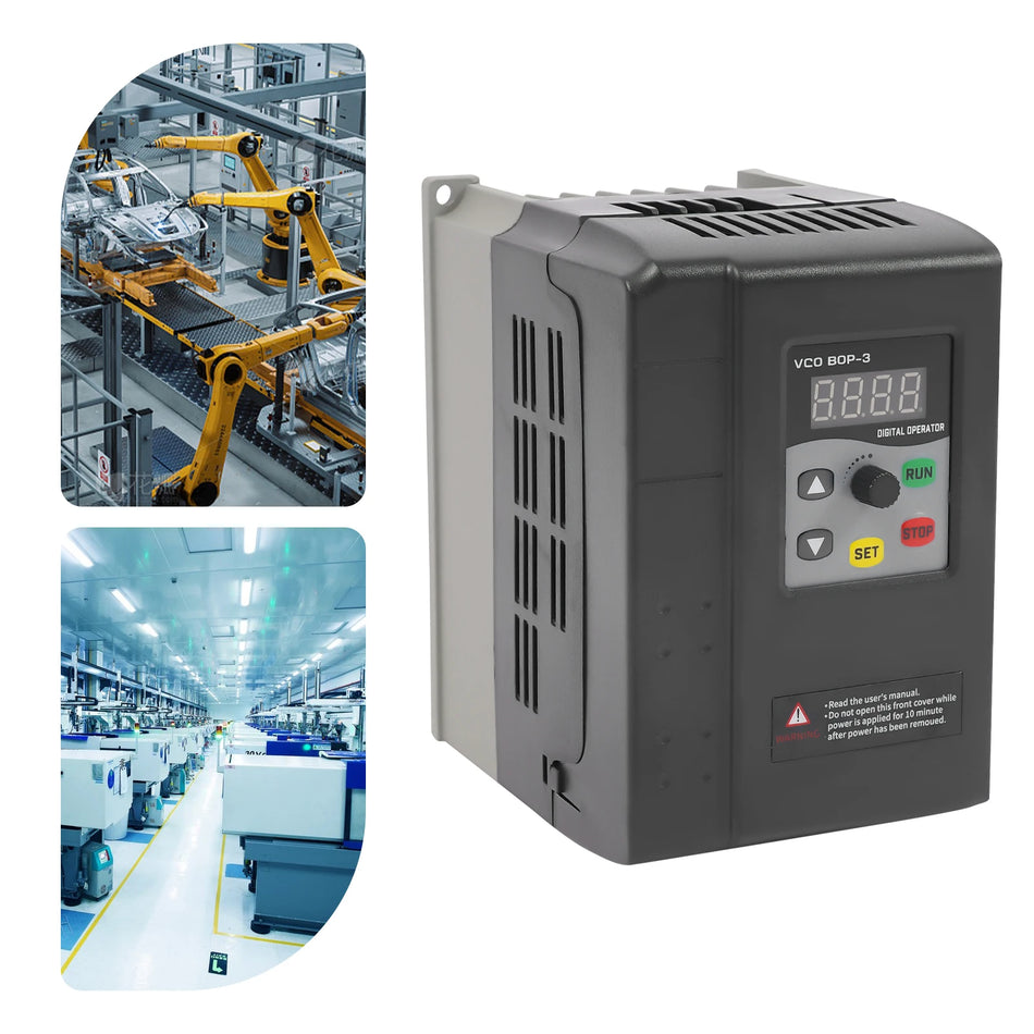 1.5KW VFD Inverter 3Φ 380V Απομακρυσμένος Έλεγχος 8 Way Protection