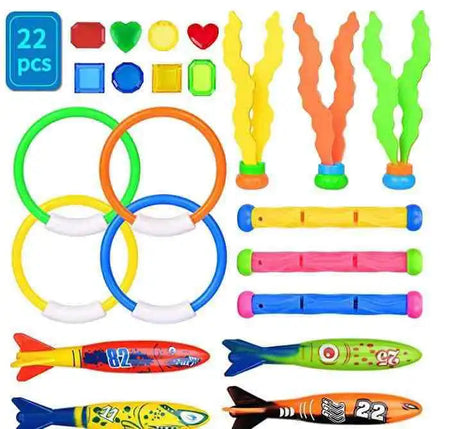 Swimming Diving Toys Set &ndash; Engaging Pool Treasure Hunt Games 22pieces