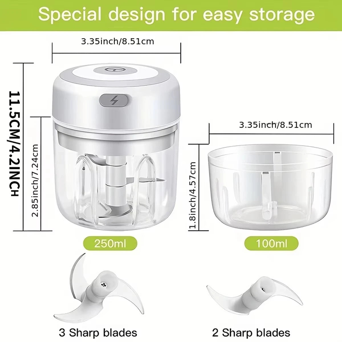 Electric Kitchen Food Chopper &ndash; Convenient USB Portable Design