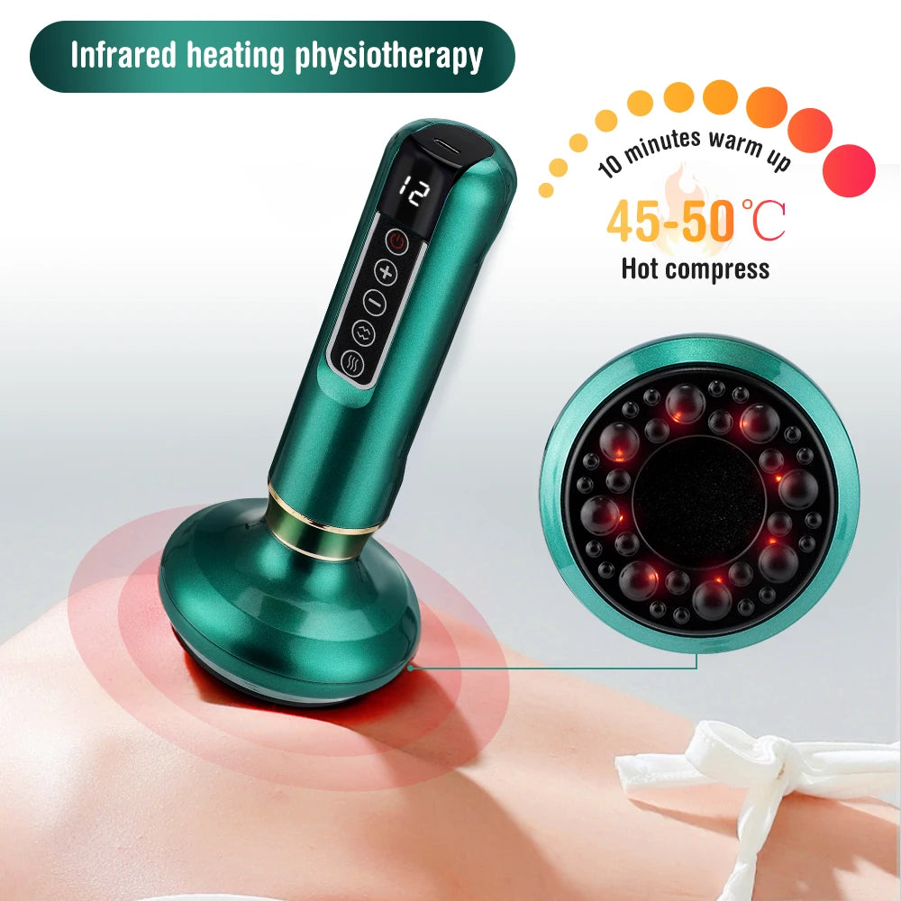 6/12 Gear Electric Cupping Massager - Anti Cellulite &amp; Body Slimming Device with Heat Therapy
