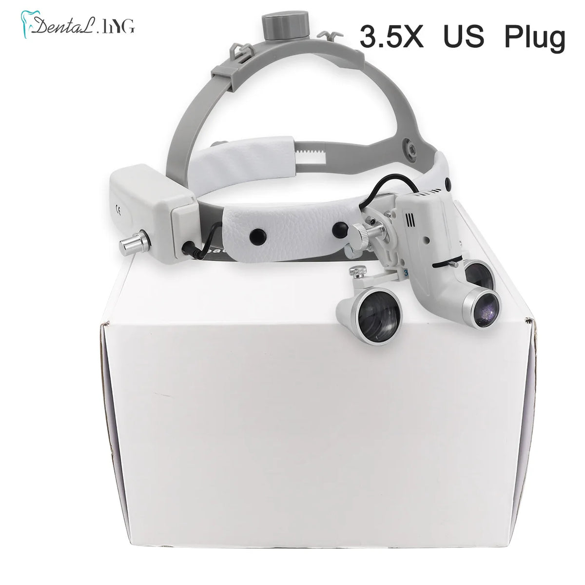 2.5X/3.5X Dental LED Loupes &ndash; Brightness Spot Adjustable 3.5X US Plug