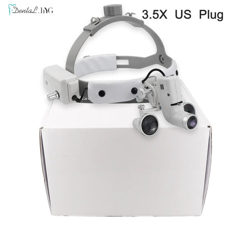 2.5X/3.5X Dental LED Loupes &ndash; Brightness Spot Adjustable 3.5X US Plug