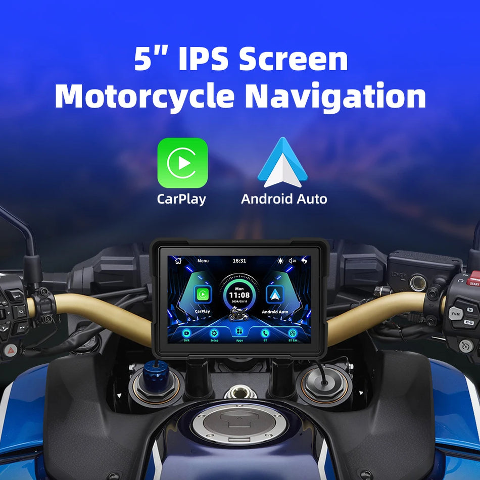 EKIY 5.0 Inch Wireless CarPlay Moto &ndash; Portable Digital Motorcycle GPS Navigation Screen