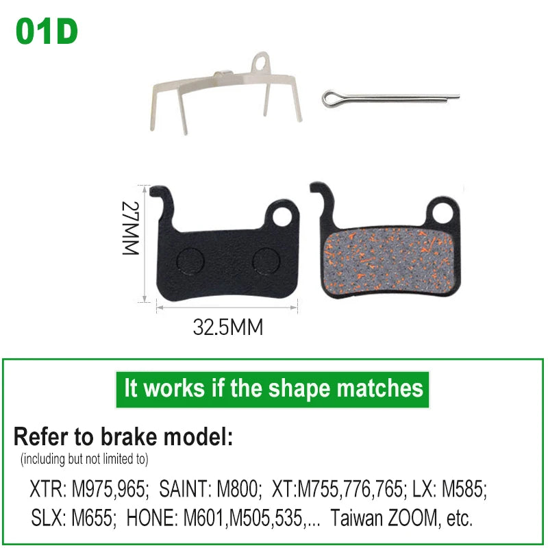 1 Pair SemiMetallic Hydraulic Disc Brake Pads &ndash; Shimano SRAM 1pair 01D