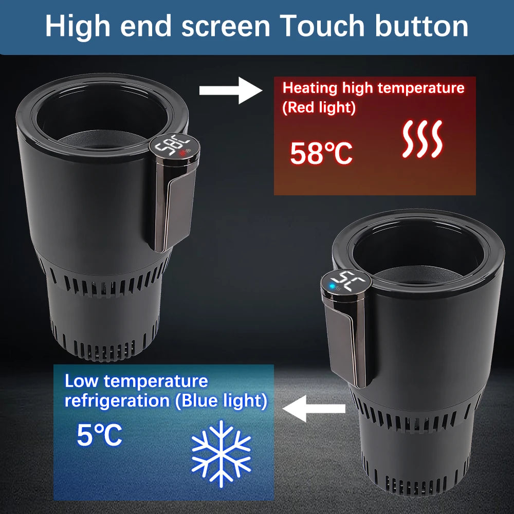 Car Cooling Heating Cup Holder &ndash; 12V Smart Display Temp