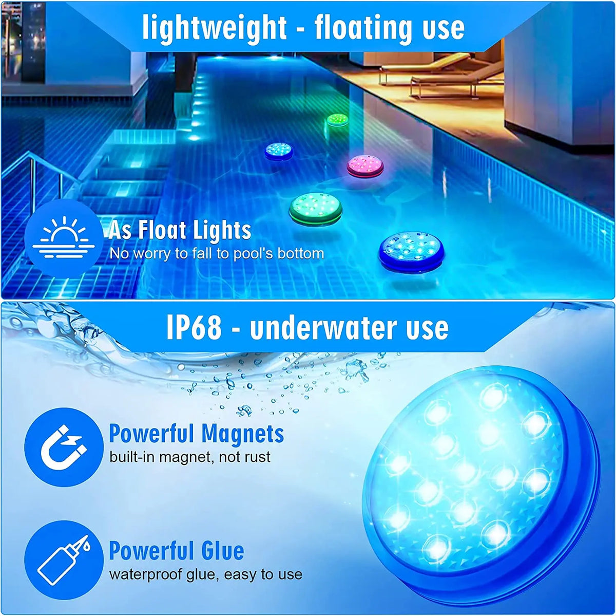 Rechargeable Underwater Pool Lights &ndash; Remote Color Changing