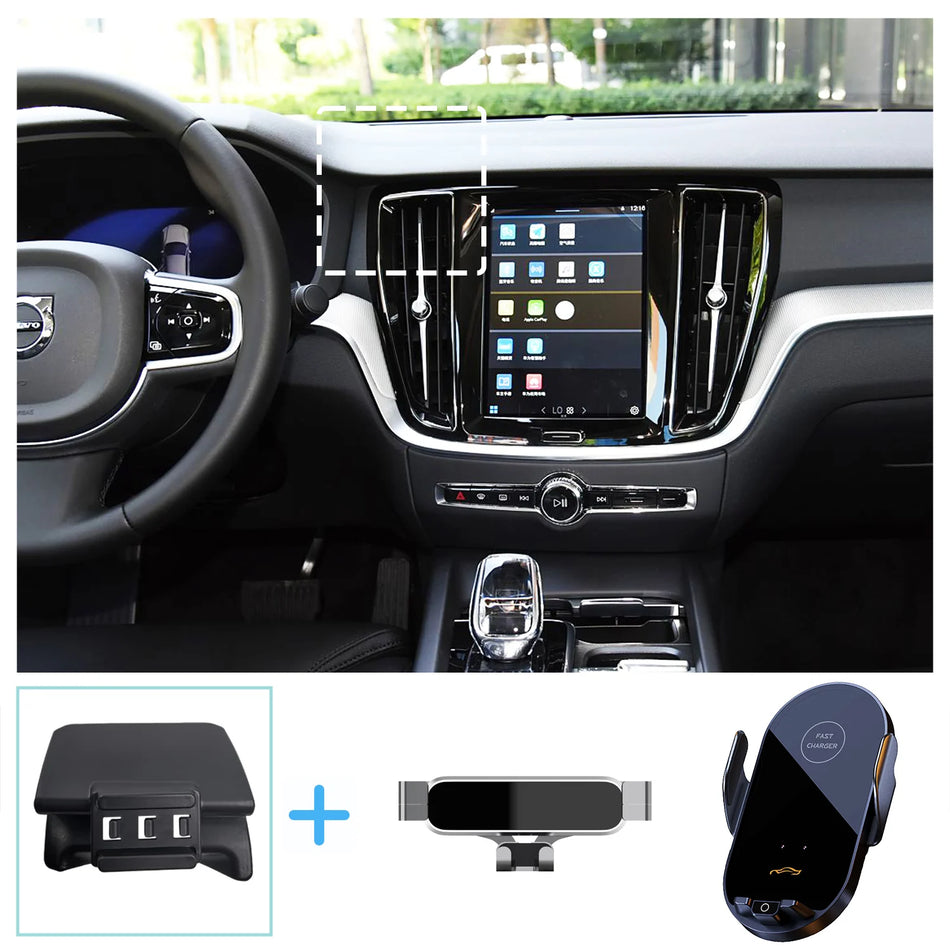 Volvo S60 Belaidžio Įkrovimo Automobilio Telefono Laikiklis Gravitacijos Pagrindas