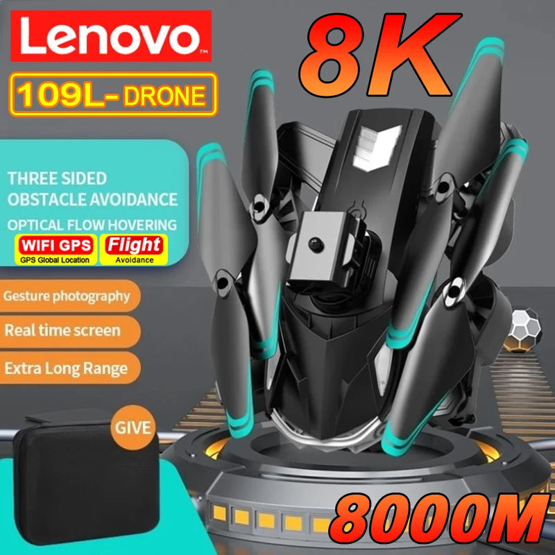 🟠 LENOVO 109L DRONE 8K PROFESIONAL HD Αεροφωτογραφική φωτογραφική μηχανή Omnidirectional Obstacle Αποφυγή αεροσκάφους για ενήλικα παιχνίδια παιδιών