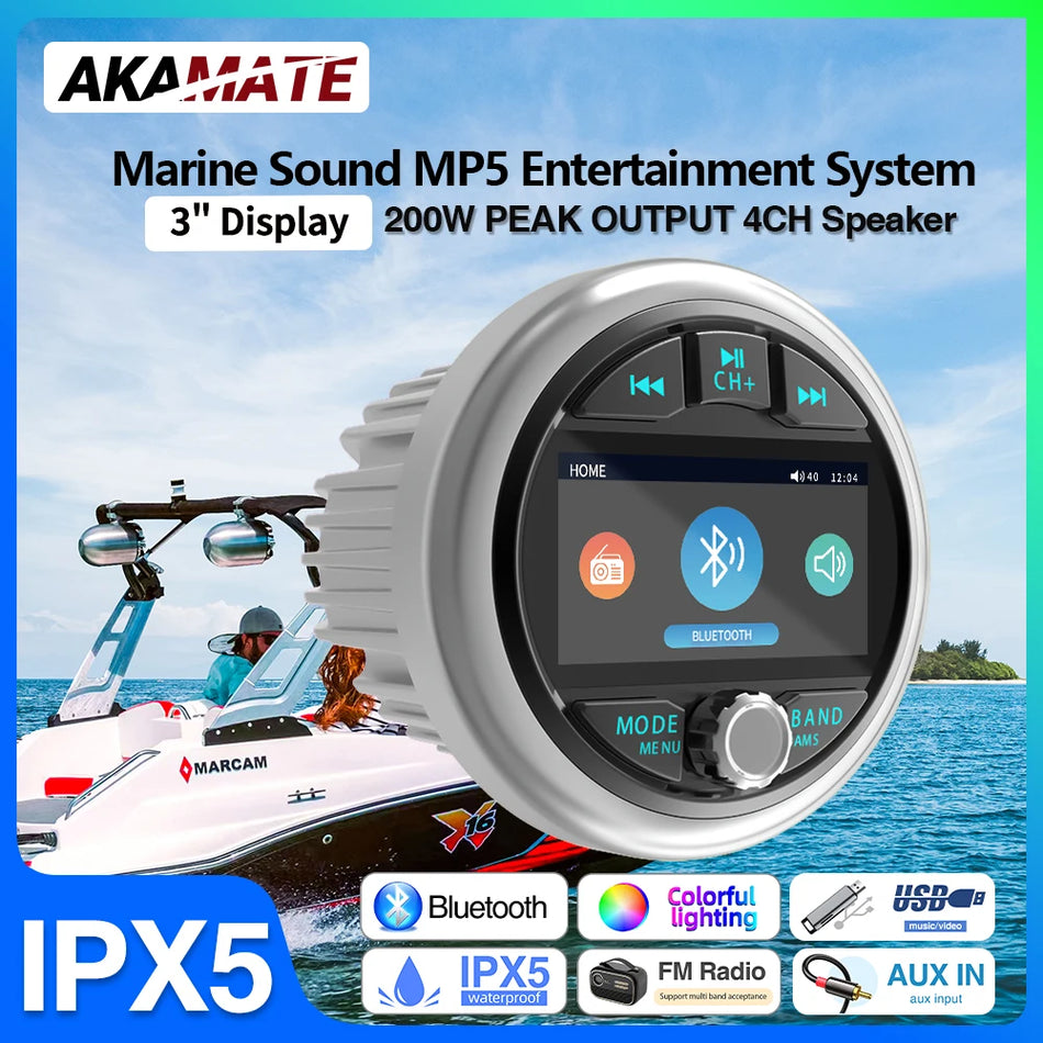 AKAMATE MS-50RV MP5 Marine Stereo &ndash; 3-Inch Video Screen Default Title