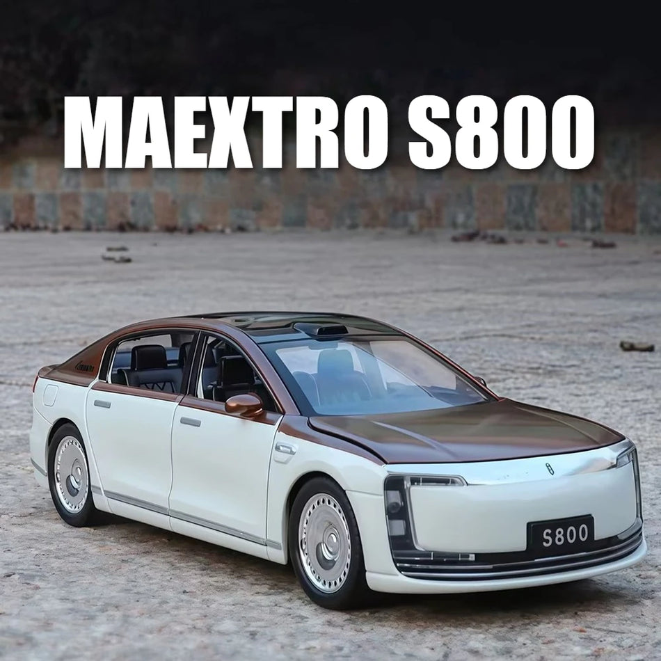 1:32 MAEXTRO S800 SU7 Mașină de Model cu Caroserie din Aluminiu, cu Înapoiere, Uși Deschise, Lumini
