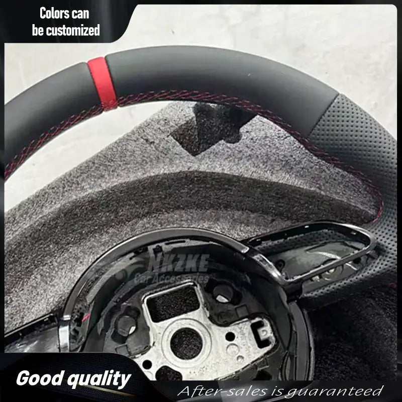 For Audi customized red handmade all leather sports steering wheel 2012-2016 S3 S4 S5 3 Rs4 Rs5 Rs6 Rs7 upgraded and modified by InterCyprus Trading Ltd