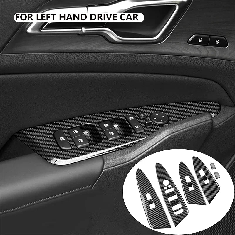 Capa do Painel do Interruptor de Janela em Cromado para Kia Sportage NQ5 Conjunto de Quatro Peças em Acabamento Interior Premium
