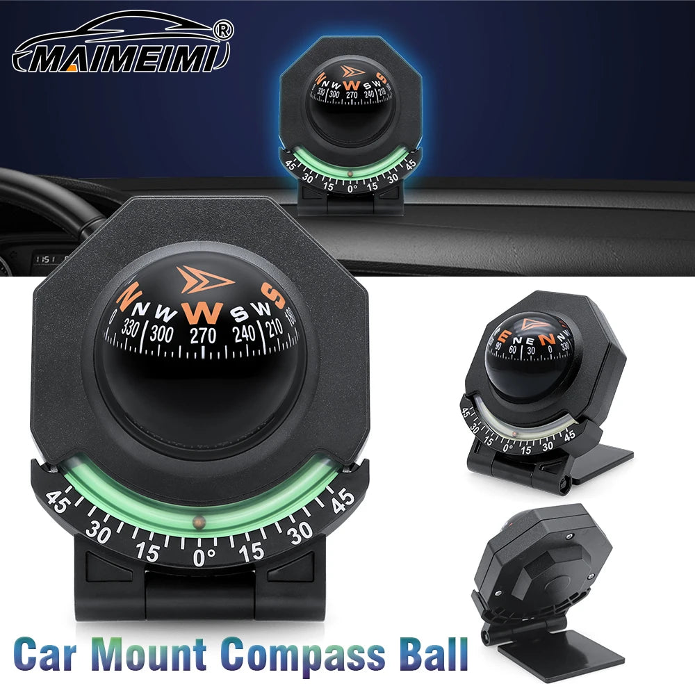 Car Dashboard Compass With Slope Meter - Fast Navigation