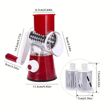 Rotary Vegetable Slicer Cutter Manual &ndash; 3 Sharp Drums