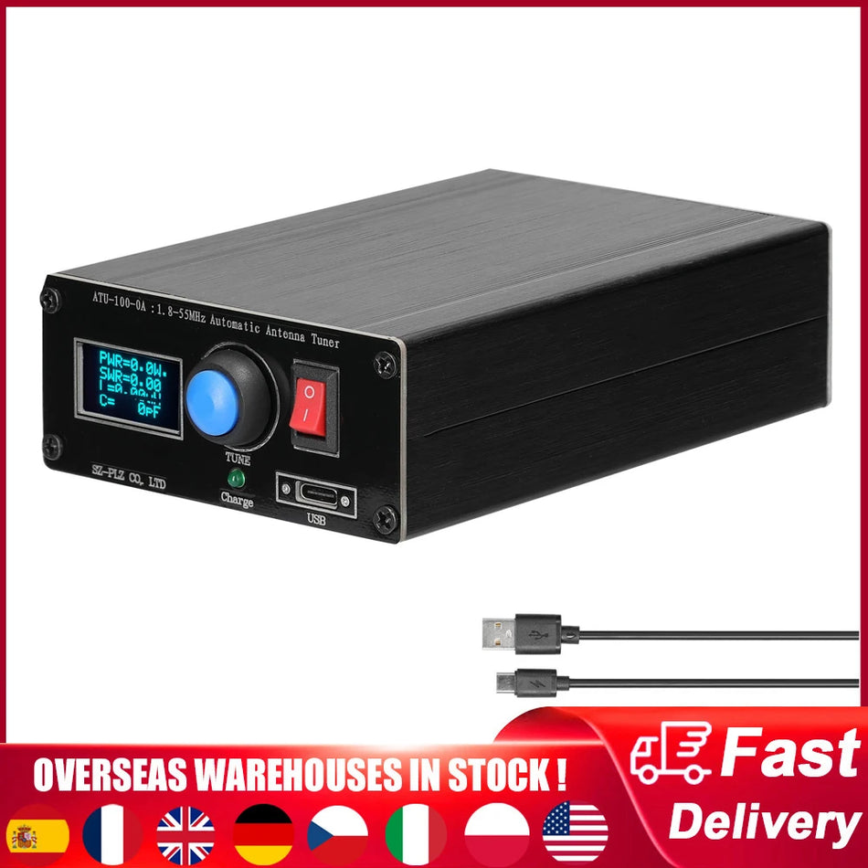 ATU 100 0A Mini Antenna Tuner 1.8 To 55 MHz 1500mAh OLED