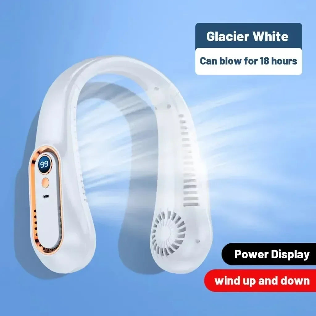 Neck Bladeless Fan Mini &ndash; Ultra Quiet Portable USB Fan White