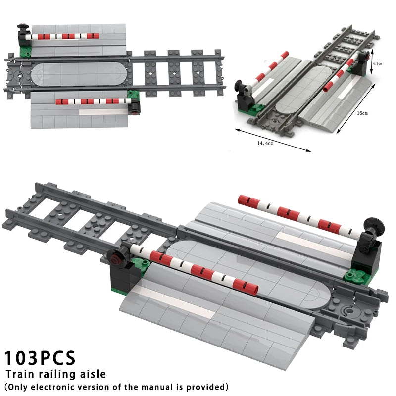 MOC City Train Railing Crossing Bricks &ndash; Lego Compatible With PDF Manual 8