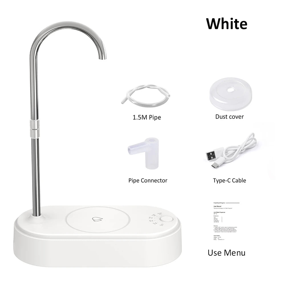 Electric Water Gallon Bottle Pump &ndash; Smart Desktop Dispenser White