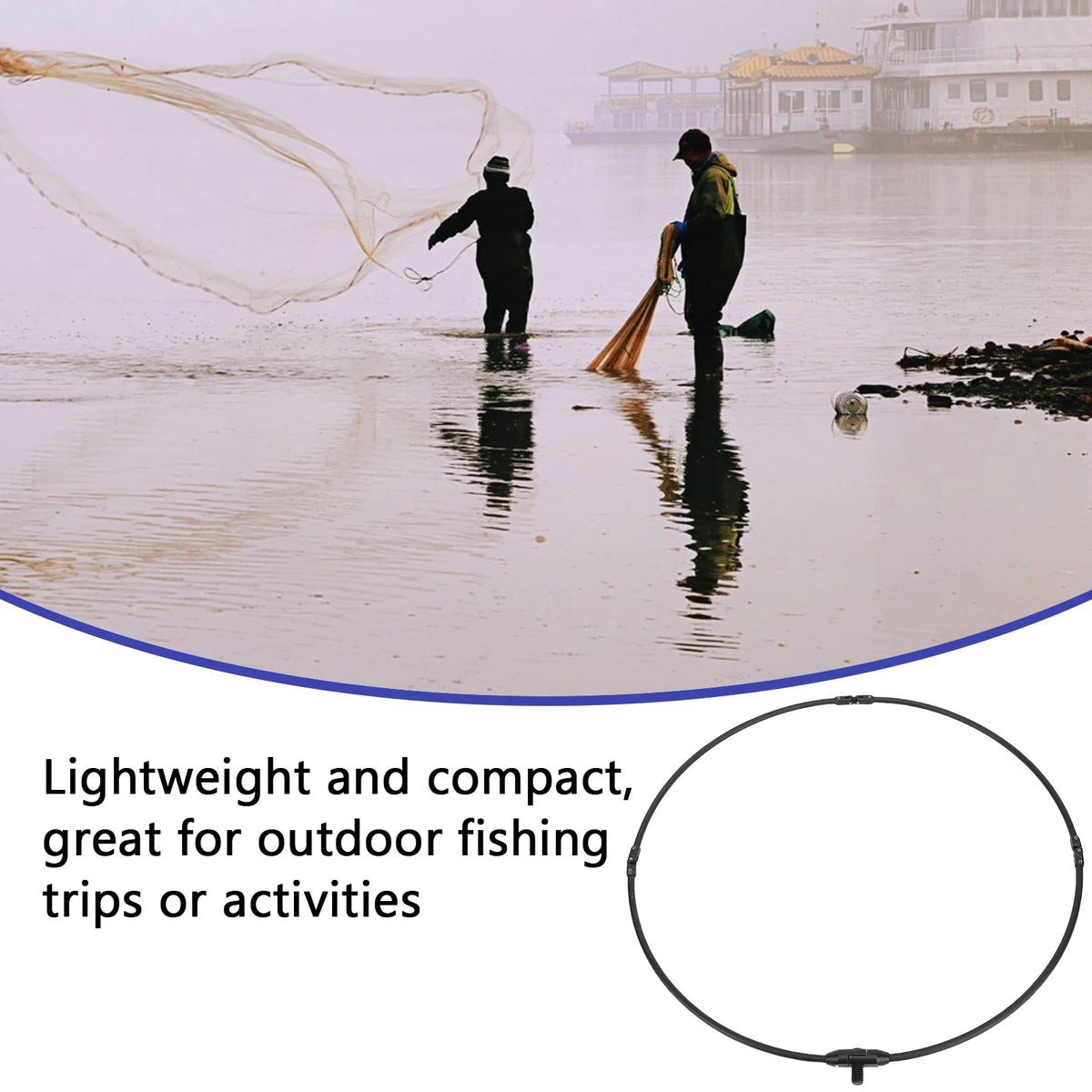 Collapsible Landing Net Head &ndash; 50cm Aluminum Alloy Head