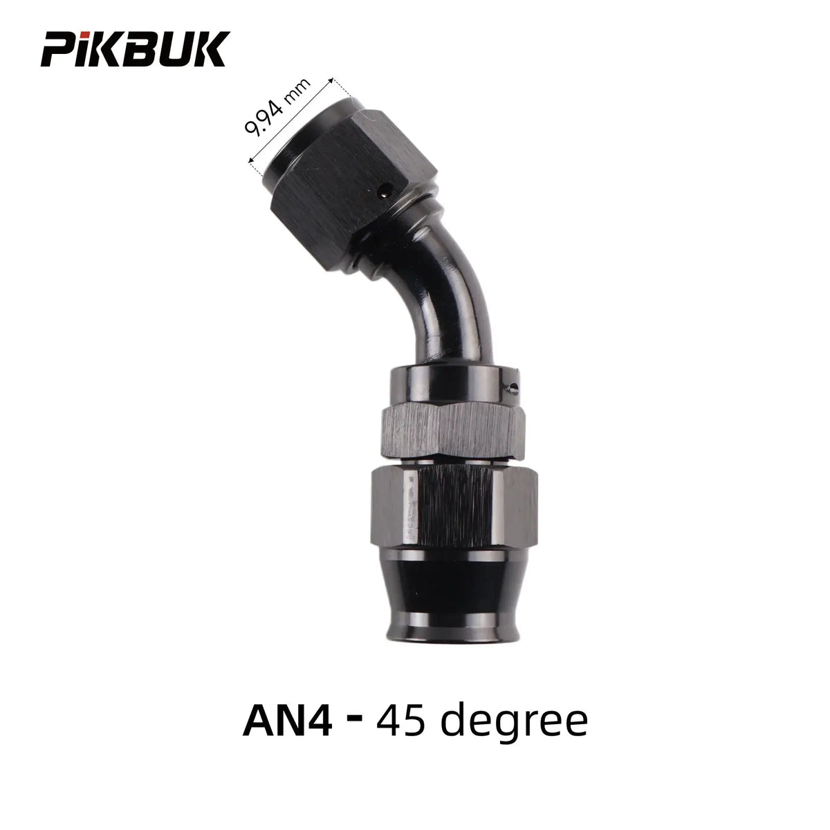 PIKBUK AN4/6/8/10 PTFE Oil Fuel Line Swivel Fitting 0-180 Degree Hose End Adaptor Assembly Kit Black by InterCyprus Trading Ltd