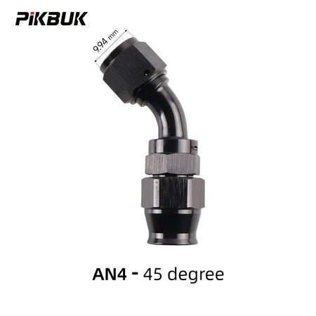 PIKBUK AN4/6/8/10 PTFE Oil Fuel Line Swivel Fitting 0-180 Degree Hose End Adaptor Assembly Kit Black by InterCyprus Trading Ltd