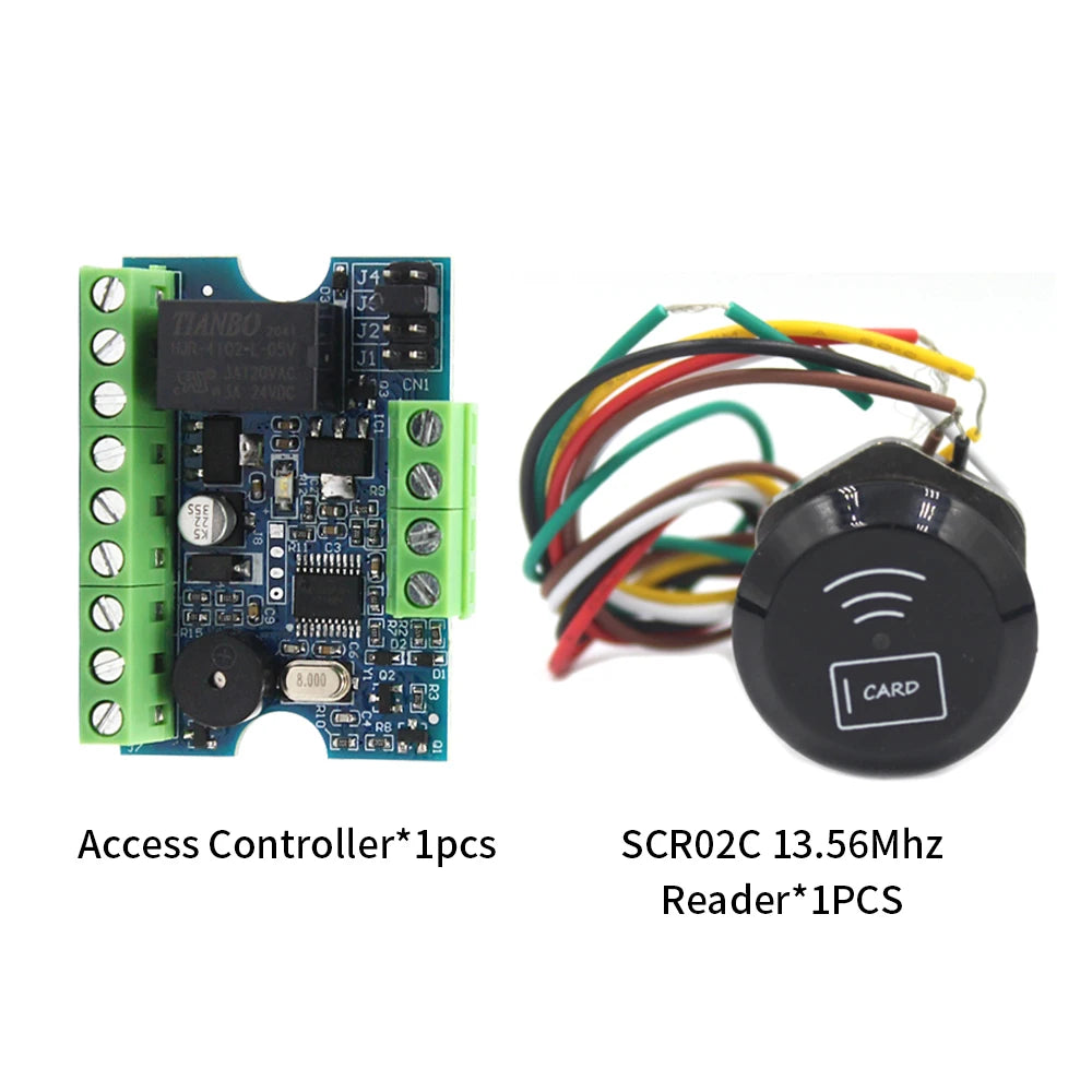 12V Access Control Mini Relay &ndash; Wiegand RFID Card Reader kit-3 13.56Mhz black
