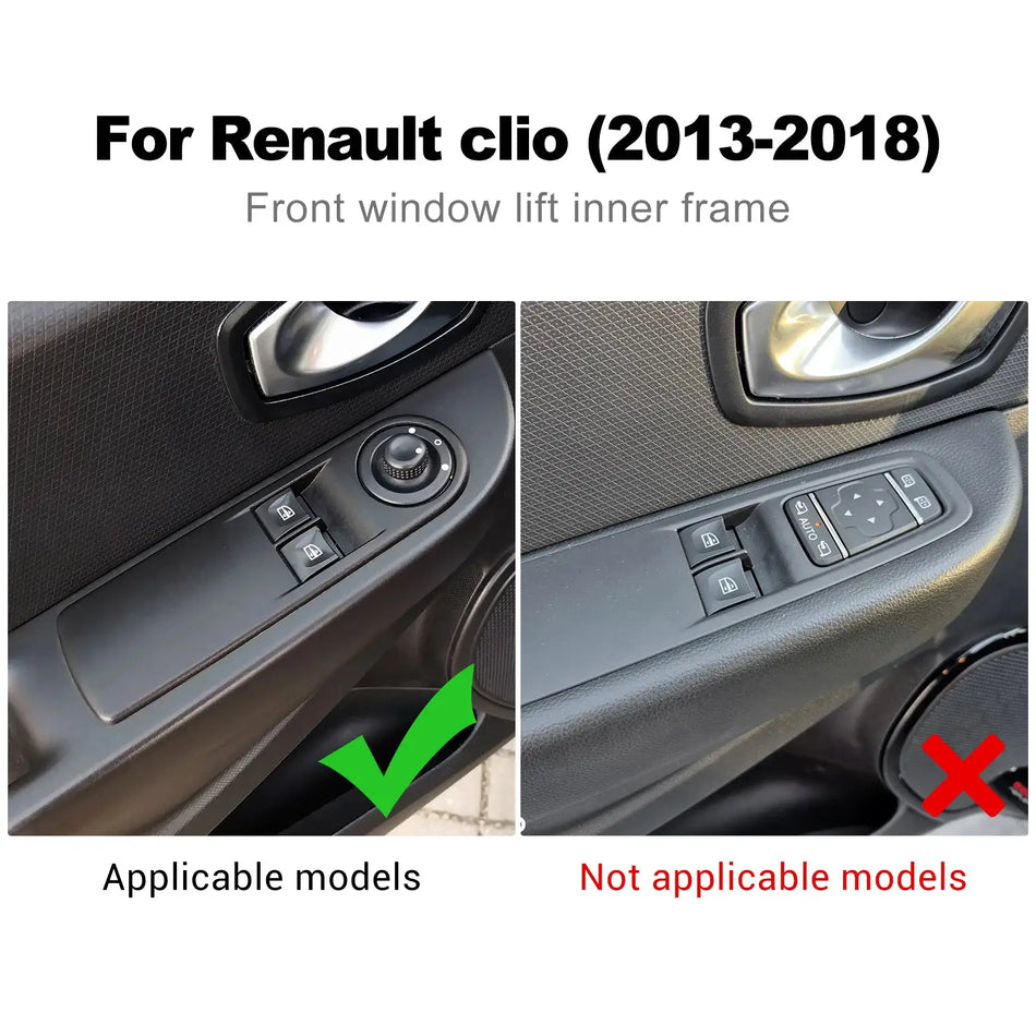 Carbon Fiber Door Window Switch Trim For Renault Clio 2013-2018 by InterCyprus Trading Ltd