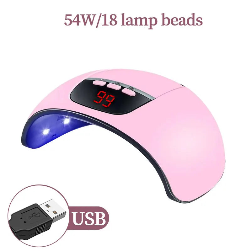 YIKOOLIN SQ6N Portable UV LED Nail Lamp &ndash; USB Charging pink