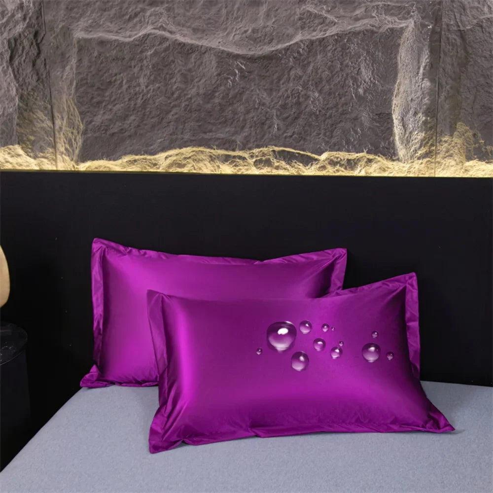 Waterproof Silk Silky Stain Pillowcase &ndash; Luxurious Mulberry Silk Protection DarkPurple / 1PC 48x74CM