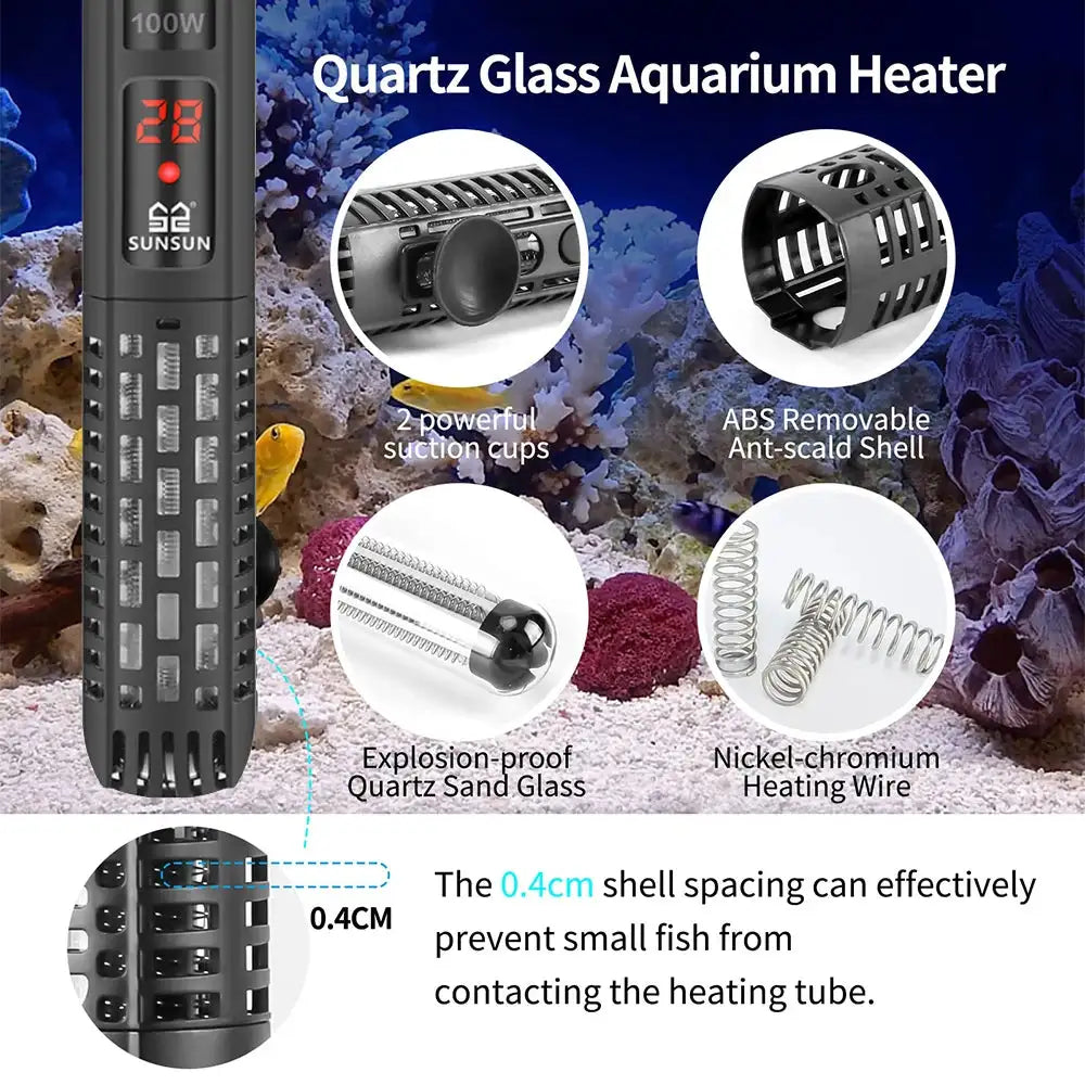 Aquarium Submersible Heater With Thermometer 220 240V