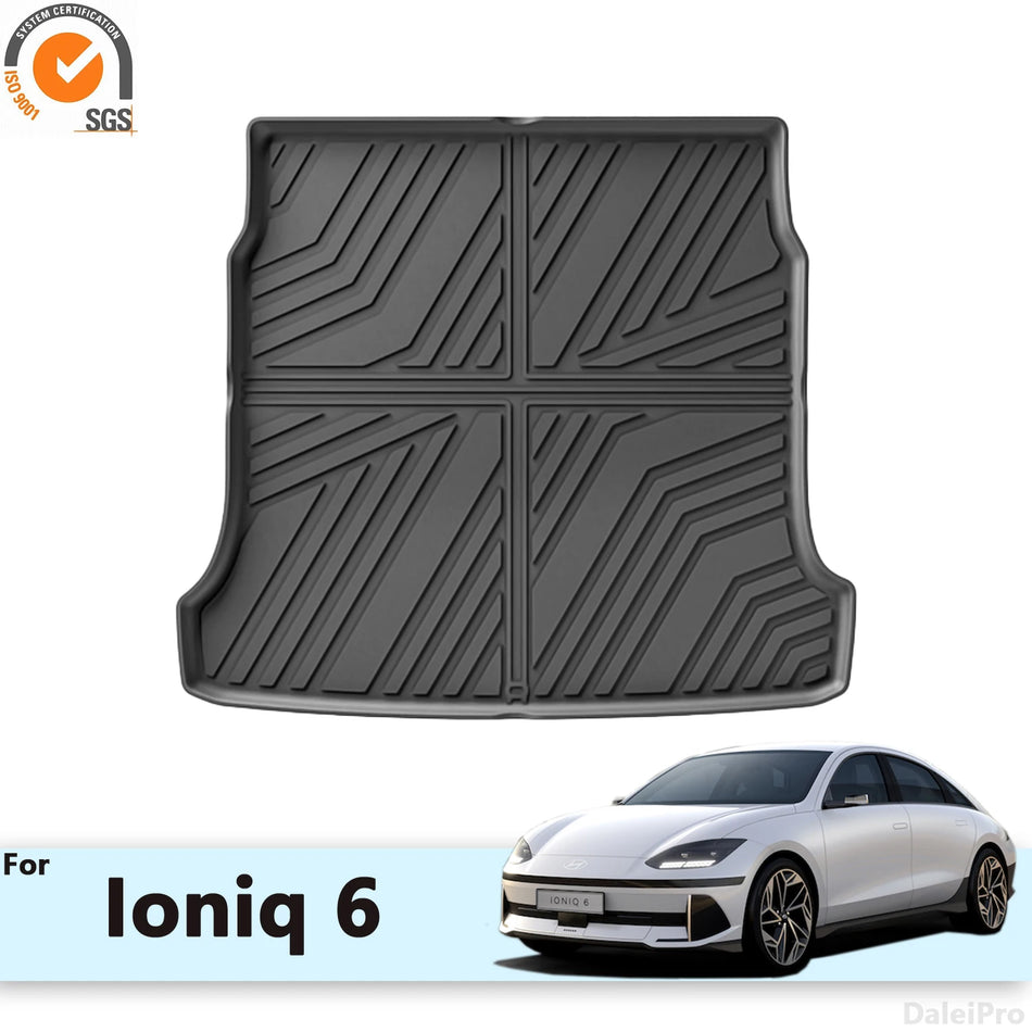 Hyundai Ioniq 6 Kaikki Sään Matot Tavaratilaan Mukautettu Sopivuus 3D TPE