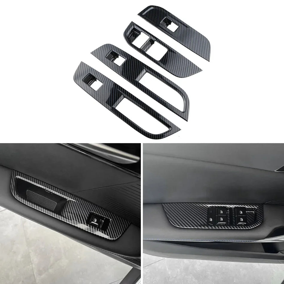 MG 4 MG4 EV Mulan Window Lift Switch Panel Cover, ABS Carbon Fiber