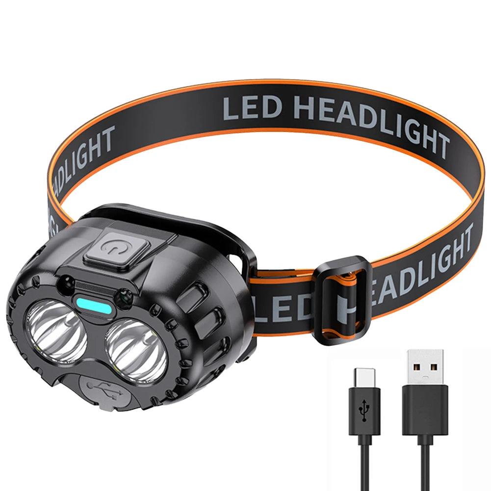 Super Bright Induction Headlamp XPE LED &ndash; Waterproof Torch black