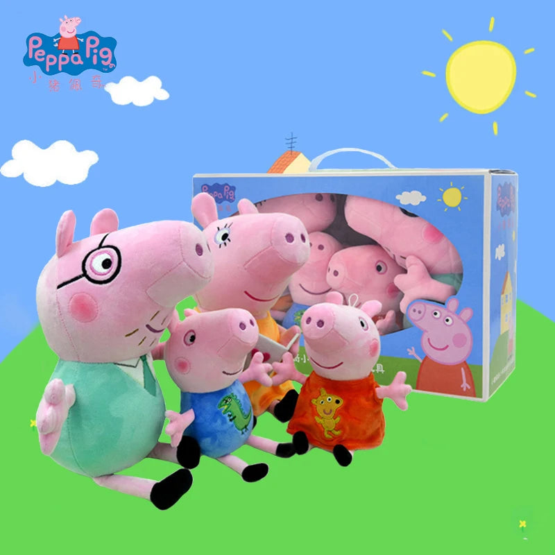 Original Peppa Pig Plush Toys George Holiday Party Decoration Family of 4 Suit Children's Toys Christmas Gifts