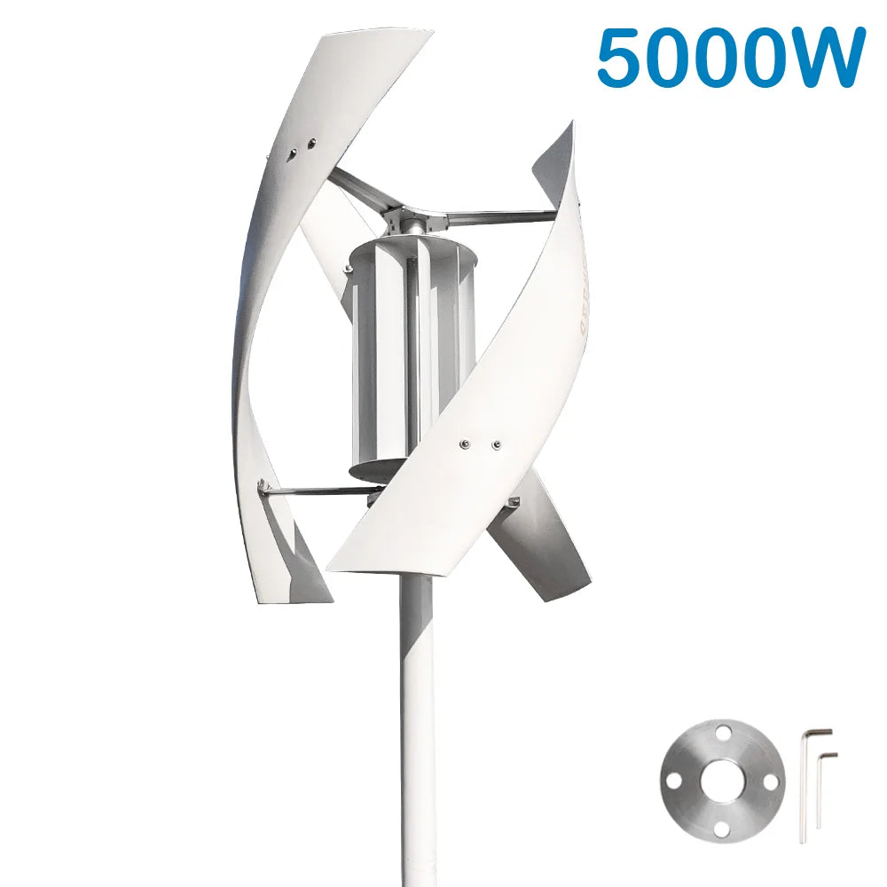 5KW Vertical Axis Maglev Wind Turbine with Charge Controller - High Voltage Generator for Home Use