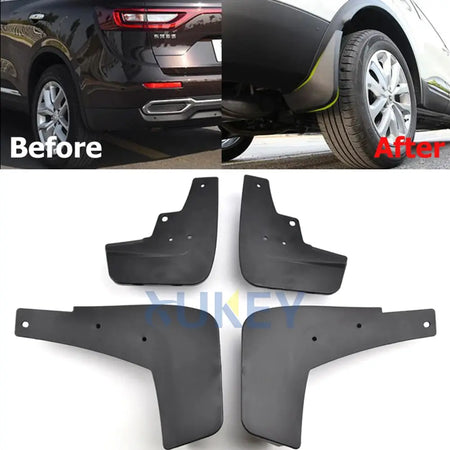 Set Molded Mud Flaps For Renualt Koleos II 2016-on Mudflaps Splash Guards Mud Flap Mudguards Fender Front Rear Sumsung QM6 by InterCyprus Trading Ltd