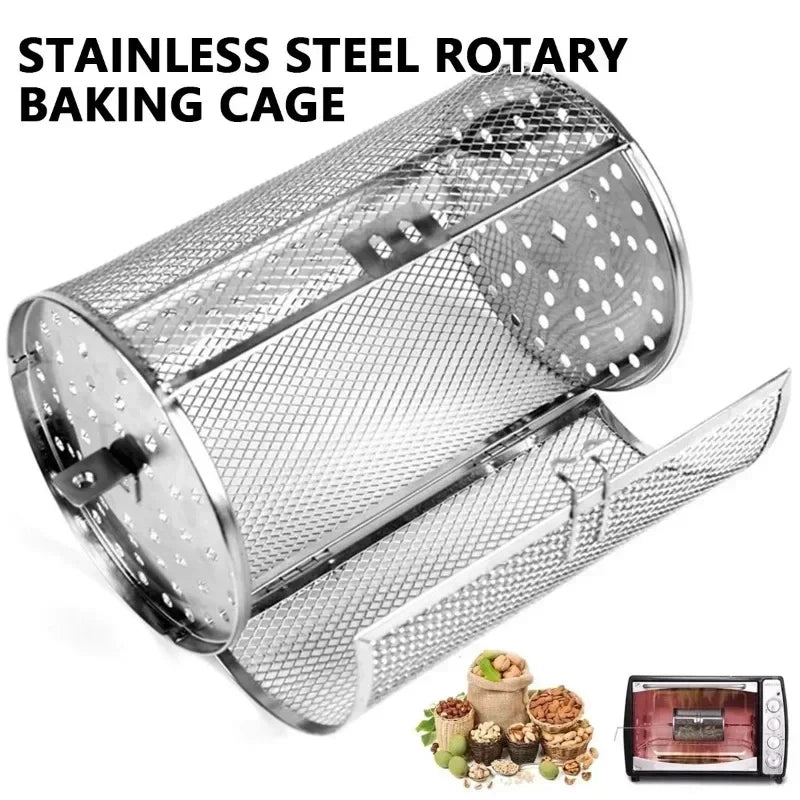 Stainless Steel Rotary Baking Cage &ndash; Non-Stick and Easily Cleaned