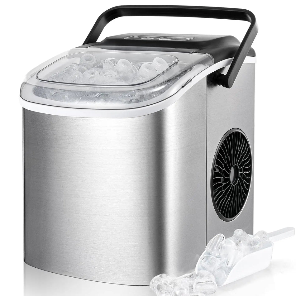 Fabricador de Hielo de Encimera 1.2L Autolimpiante Rápido Hielo 9 Cubos