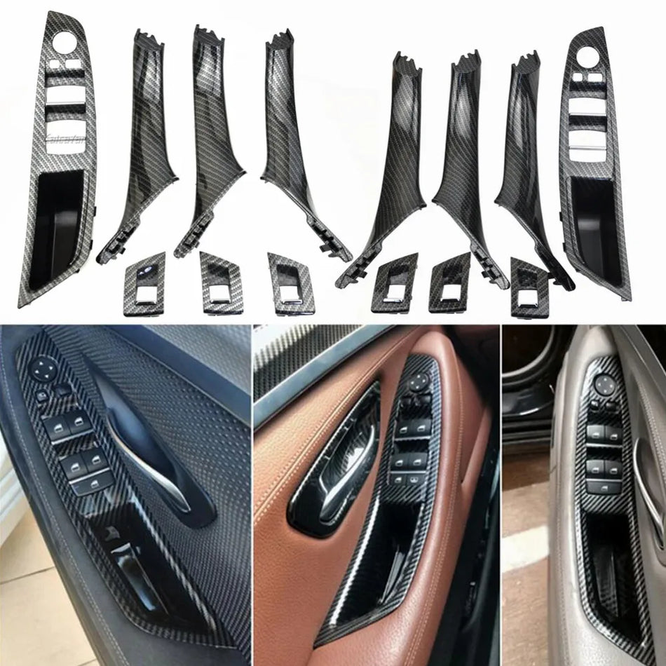 Въглероден влакно интериорен капак на дръжката на вратата за BMW 5 Series F10 F11 F18