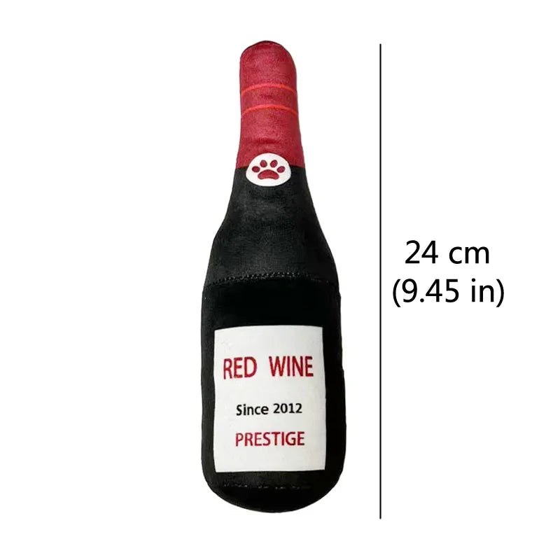 Plush Dog Toys with Squeakers - Beer &amp; Perfume Bottle Shapes, Chew Toys for Small to Large Dogs, Interactive Squeaky Pet Supplies black