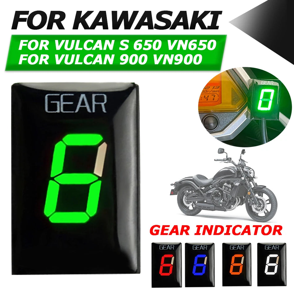 Kawasaki Vulcan S 650 Gear Indicator with ECU Direct Mount, Digital Speed Display, Made of Plastic