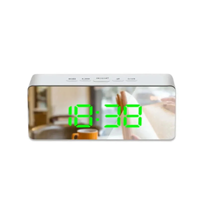 LED Mirror Alarm Clock &ndash; Large Display with Snooze Function A08