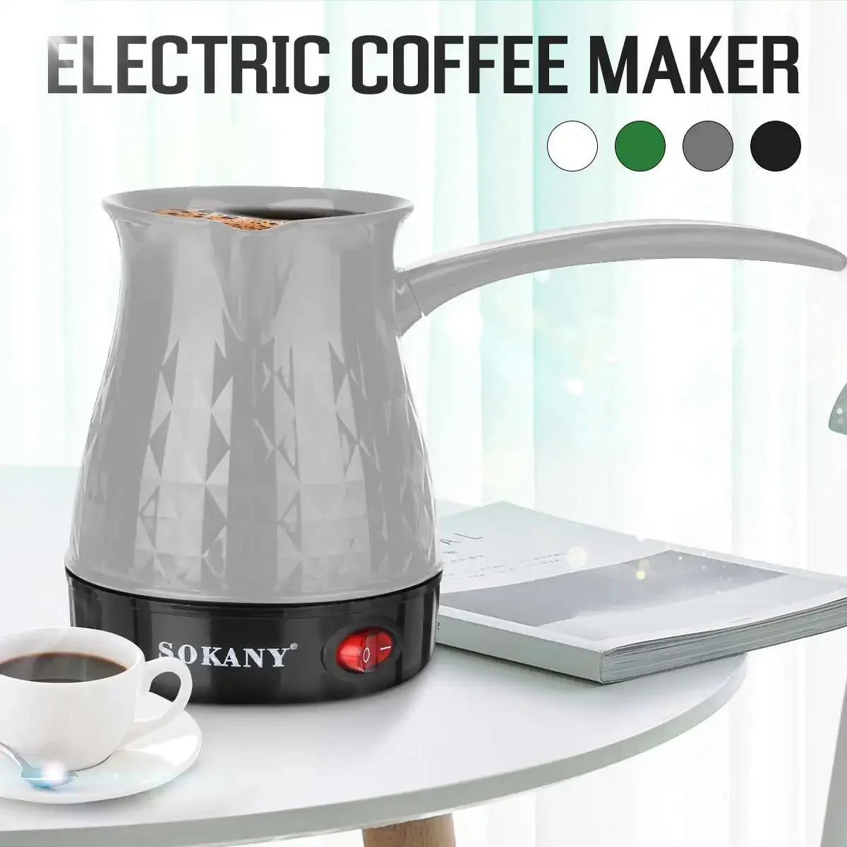 HAOYUNMA Electric 500W Stainless Steel 500ml Mocha Pot