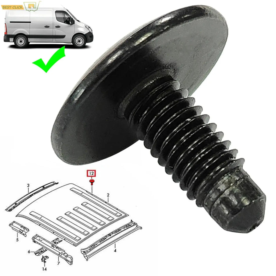 10pcs For Opel Vauxhall Vivaro Renault Trafic Trucks Fiat Talento Nissan Primastar Roof Rack Holes Panel Blanking Screws Bolts by InterCyprus Trading Ltd